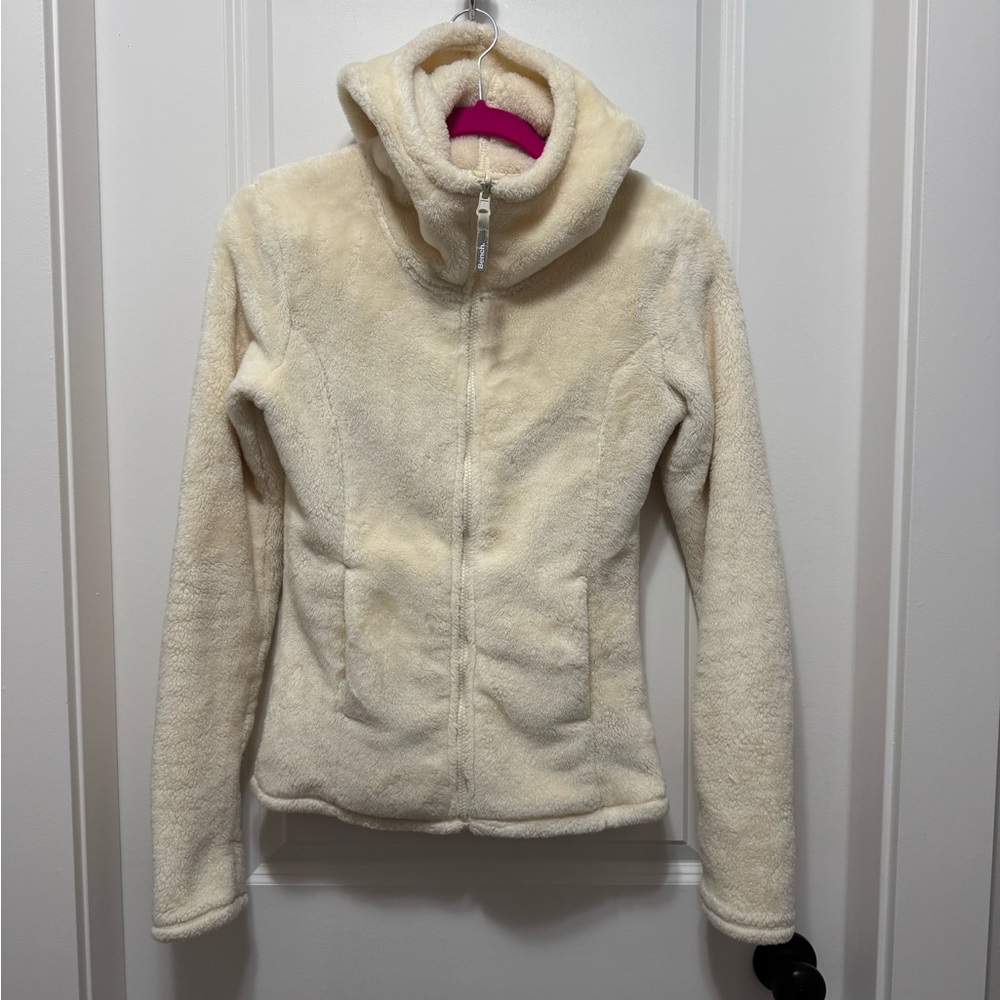 Bench Cream plush Fleece fix fur zip up soft hoodie Jacket